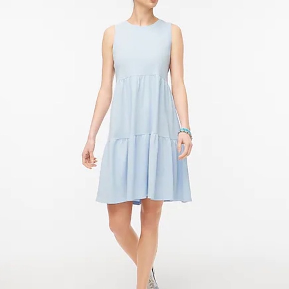 J.Crew arctic blue sleeveless knit tiered mini dress - Picture 2 of 8